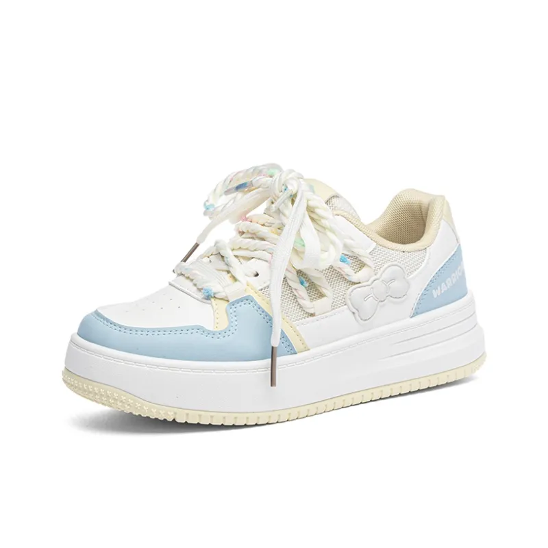 Warrior Slip Resistant, Abrasion Resistant, Breathable Low Top Skateboard Shoes Women's Beige Yellow Blue-1