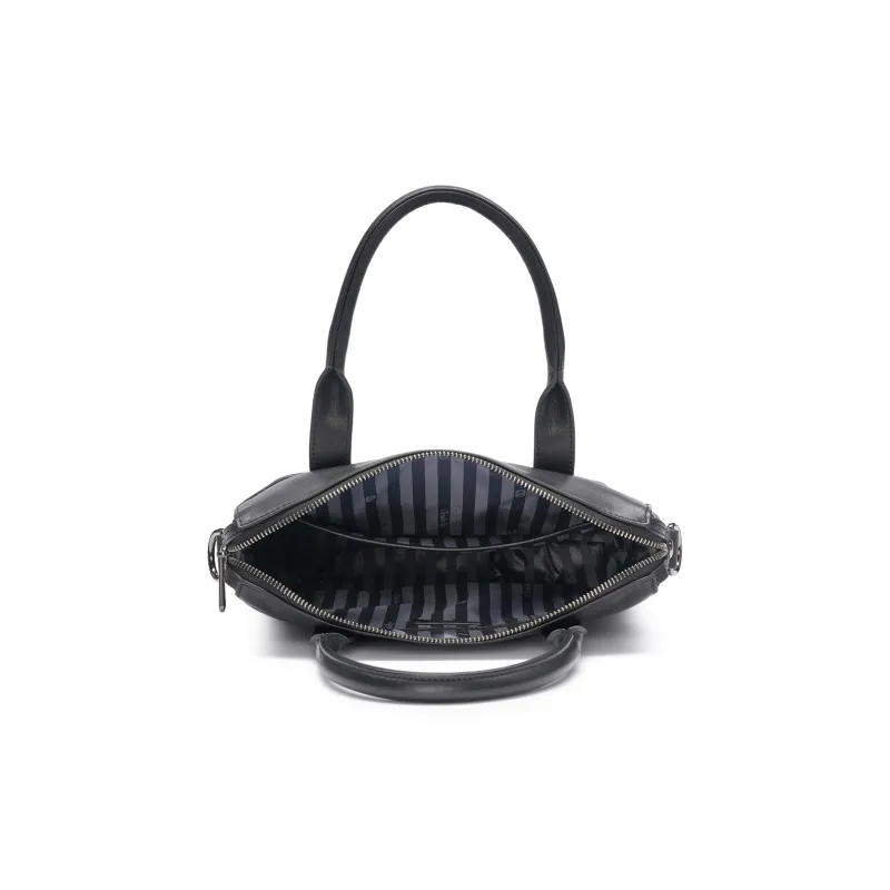 Chrisdien Deny Cow Leather Shoulder Bag, Handbag Men's Black-3
