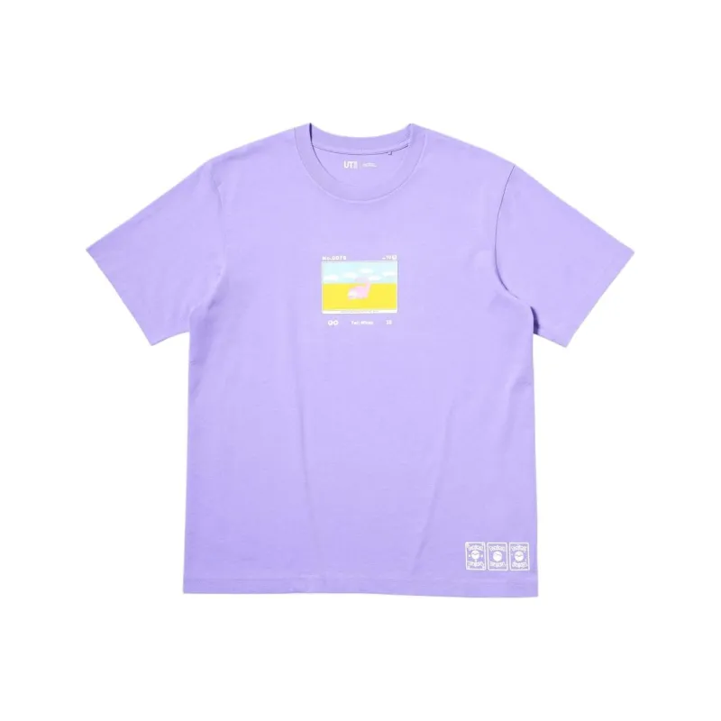 Pokemon X UNIQLO T Shirts Men Light Blue Purple-0