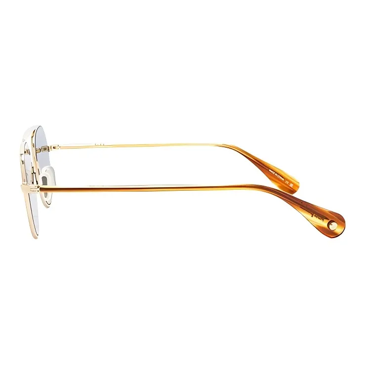 GARRETT LEIGHT Metal Round Sunglasses Unisex Gold-2