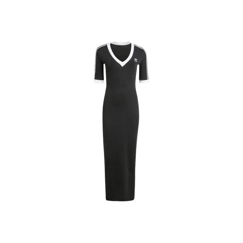 Adidas Originals Adicolor 3 Stripes Knit V Neck Dress-0