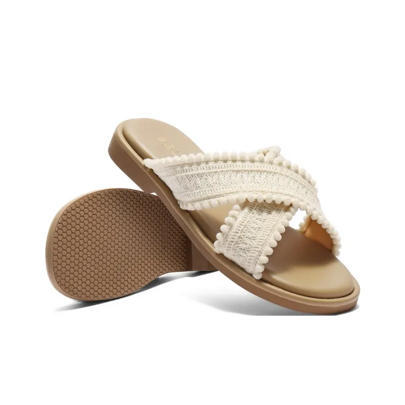 BELLE Slide Slippers Women's Ecru-4