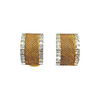 Balenciaga 1980s Crystal embellished Mesh Earrings