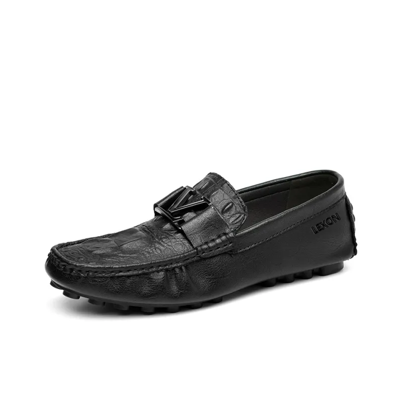 LEXON Gommino Loafers Men Black/White/Gray-1