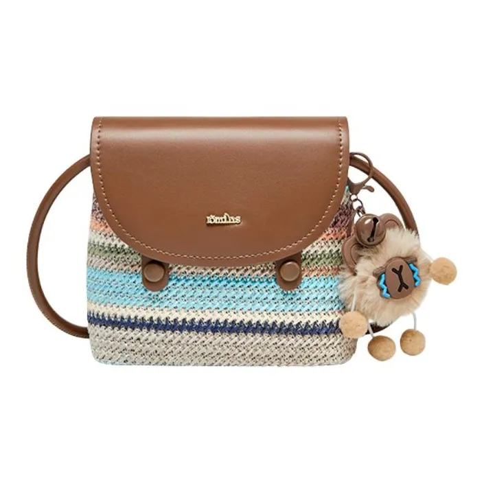 15 MINS Fabric, Synthetic Leather Cell Phone Pouch, Shoulder Bag, Crossbody Bag Mini Women's Rainbow-0