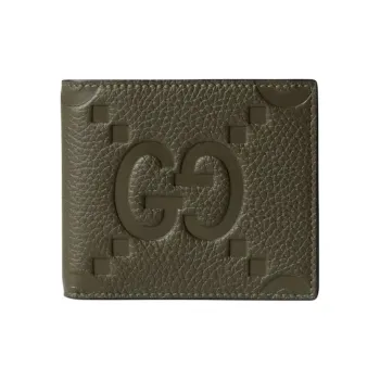 GUCCI Leather Wallet Men's Dark Green