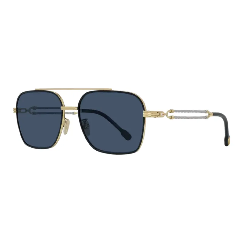 FRED Metal Acetate Aviator Sunglasses Unisex Gold-0