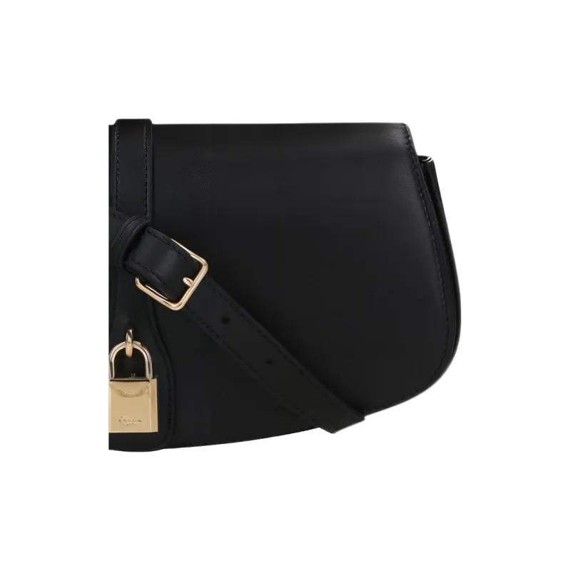 CELINE Tabou Smooth Cow Leather Shoulder Bag Crossbody Bag Handbag Large Size Women's Black-1