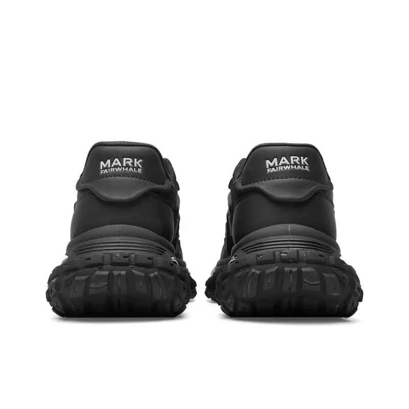 FAIRWHALE Cushioning, Breathable, Height Increasing Low Top Chunky Sneakers Men's Black-3