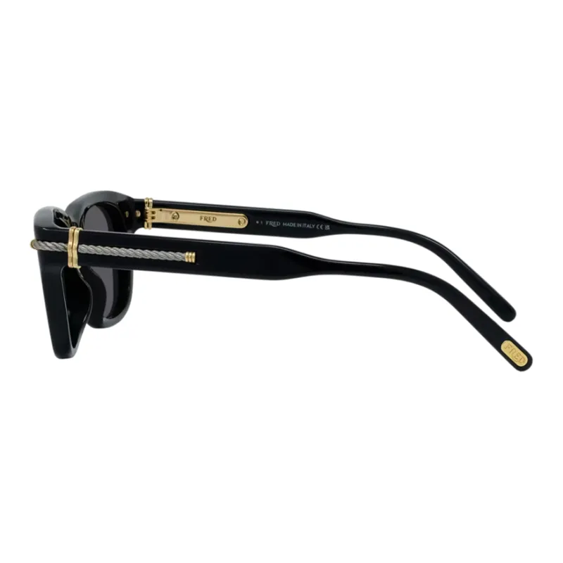 FRED Acetate Irregular Shape Sunglasses Unisex Black-2
