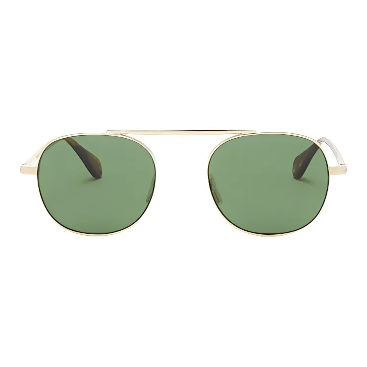 GARRETT LEIGHT Metal Round Sunglasses Unisex Gold-1