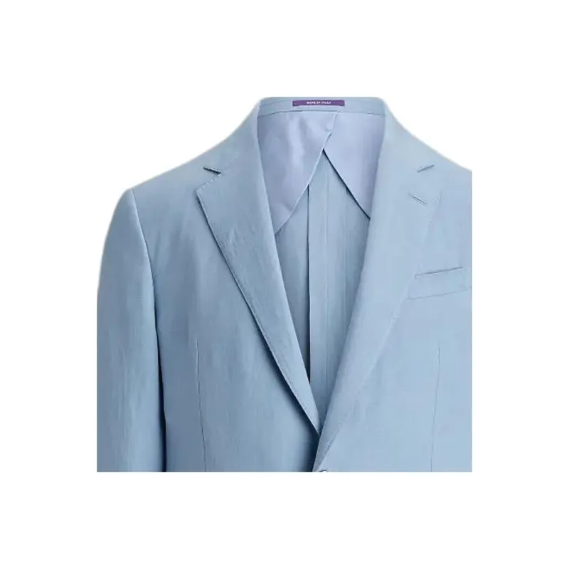 Polo Ralph Lauren Kent Hand-Tailored Silk-Linen Jacket Business Suit Men's Blue-1