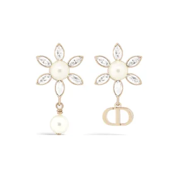 DIOR Gold Plated Metal Earrings Women's Gold