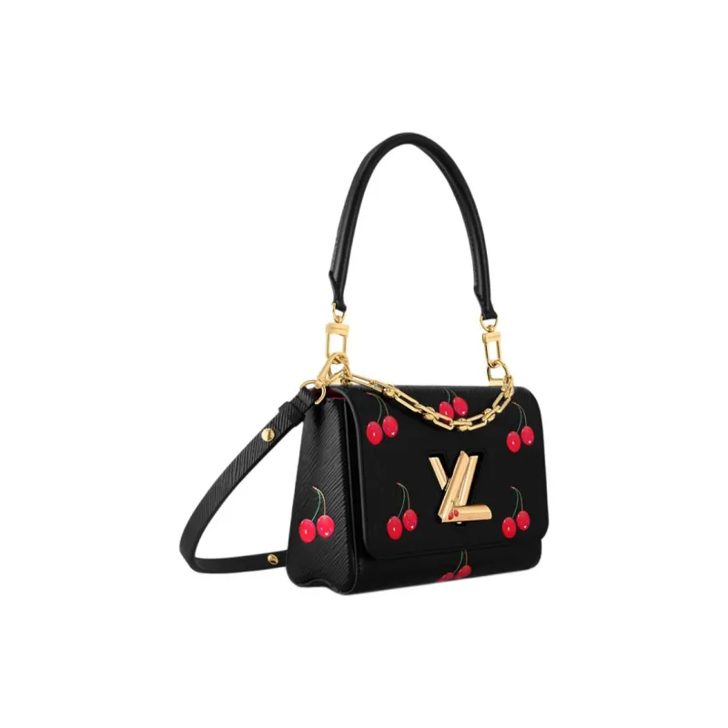 LOUIS VUITTON Takashi Murakami, Collaboration Twist Leather Handbag Medium Size Women's Black-1