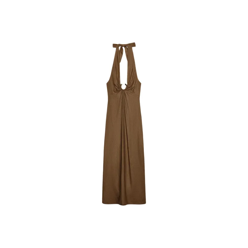 ZARA Sleeveless Dresses Women's Toffee-0