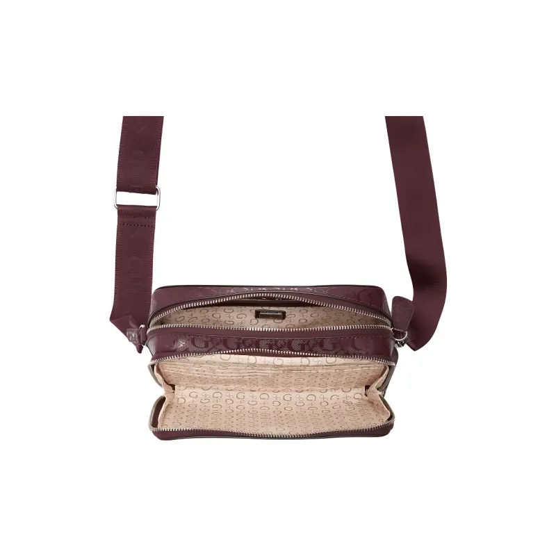 GUESS Artificial Leather Shoulder Bag, Crossbody Bag Mini Women's Burgundy-2
