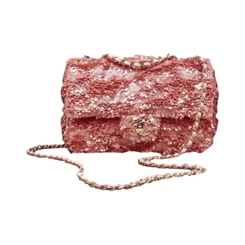 CHANEL Metal Flap Bag, Crossbody Bag, Shoulder Bag Mini Women's Rose Pink