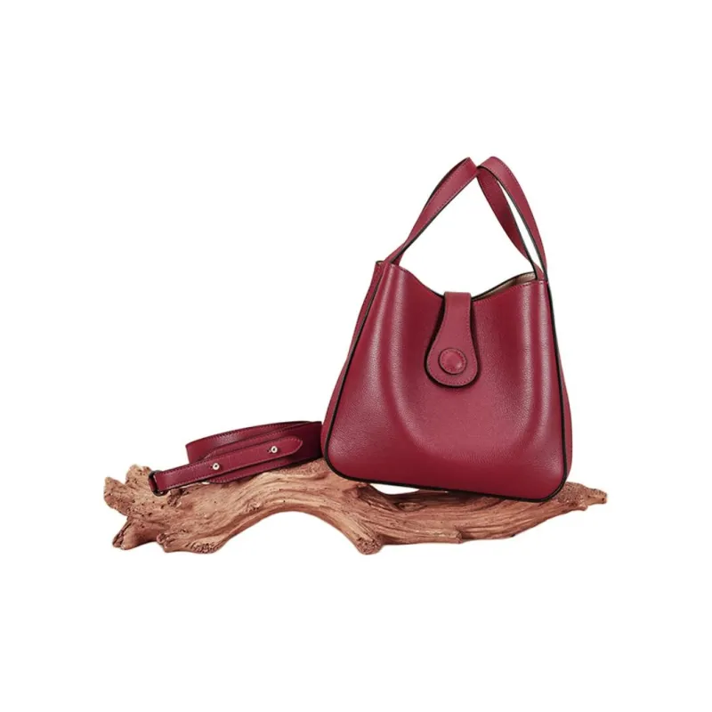 Why Cow Leather Bucket Bag, Basket Bag, Shoulder Bag, Crossbody Bag, Handbag Trumpets Women's Multicolor-8