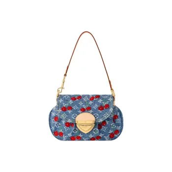 LOUIS VUITTON Takashi Murakami, Collaboration Sunset Denim Shoulder Bag Women's Blue