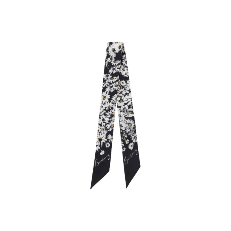 Burberry 100% Silk Scarves Women's Black-0