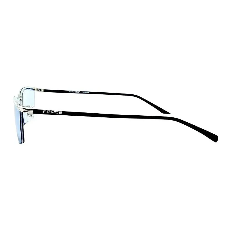 Police Titanium Plastic Metal Irregular Shape Sunglasses Unisex Silver-2