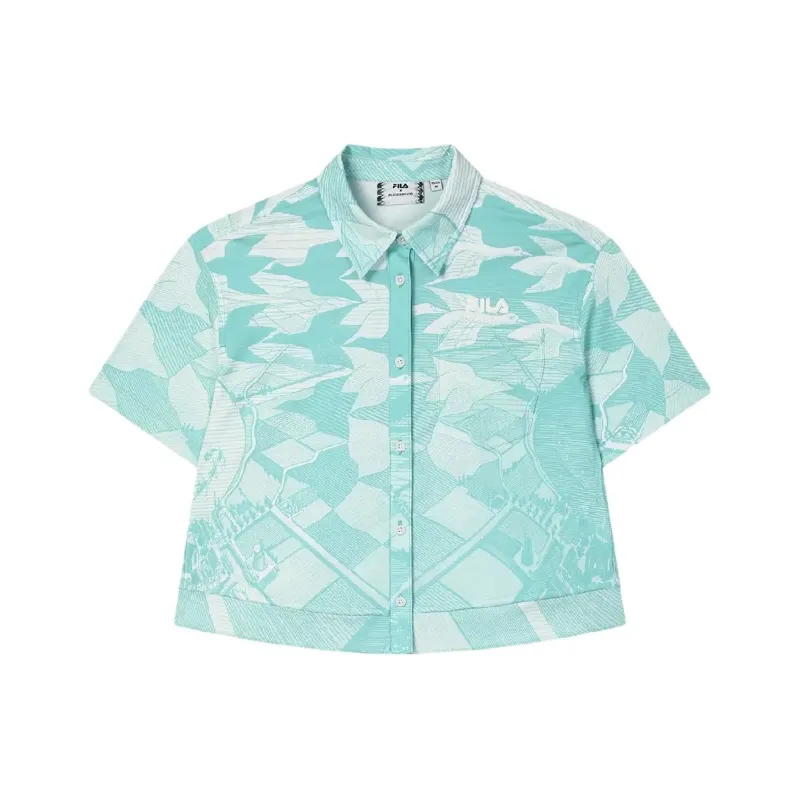 FILA x M.C.ESCHER SS25 Shirt Women's Blue-0