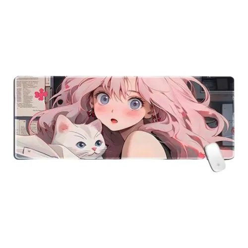 Rindu Premium Anime Style Girlish Extra Large Thickened Office Table Mats For Computers, Esports, And Gaming Mouse Pads