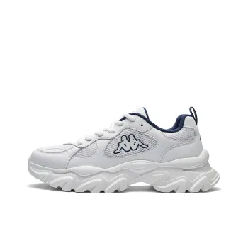 Kappa Back to Back Height Increasing Support Low Top Chunky Sneakers Unisex White Dark Blue