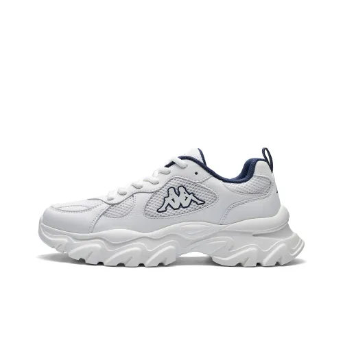Kappa Back to Back Height Increasing Support Low Top Chunky Sneakers Unisex White Dark Blue
