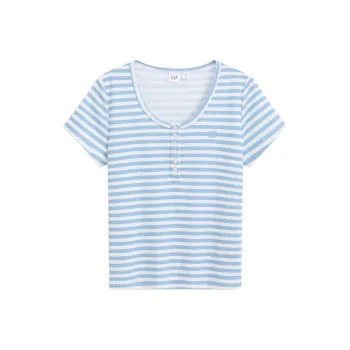 GAP T Shirts Women's Light Blue Stripes