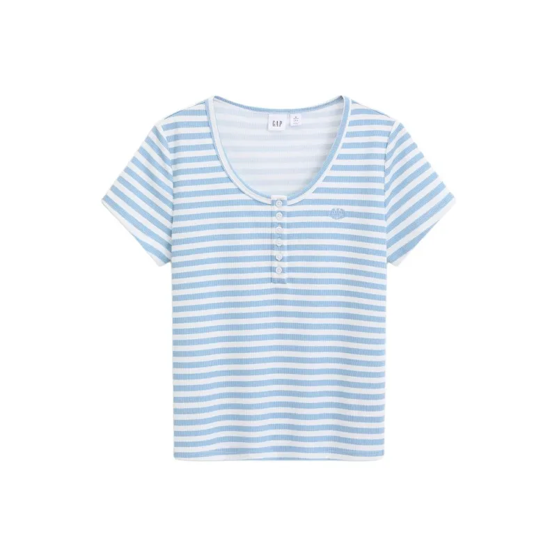 GAP T Shirts Women's Light Blue Stripes-0