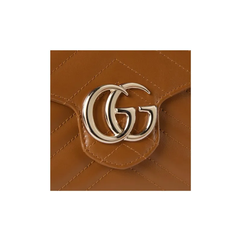 GUCCI GG Marmont Leather Shoulder Bag, Crossbody Bag, Wallet Women's Brown-6