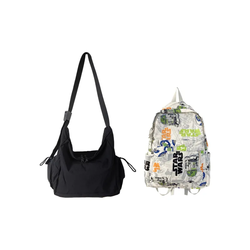 TAKI Nylon Commute To Class Lightweight Student Shoulder Bag Unisex Black/Apricot/Blue/Green-16