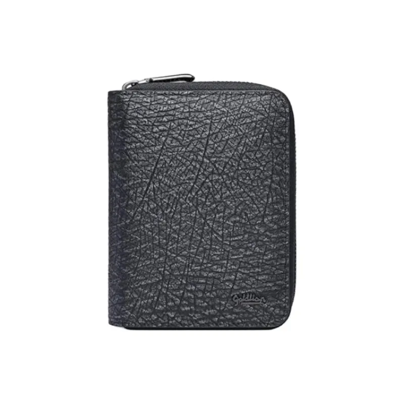 GOLDLION Cow Leather Card Holder Regular Men's Gray Blue-2