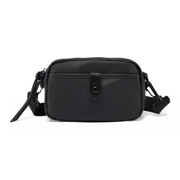 Old Man's Head Nylon Waterproof Fabric Shoulder Bag, Crossbody Bag Men's Black
