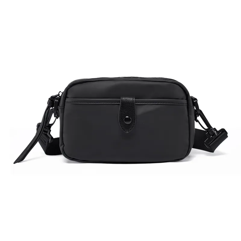 Old Man's Head Nylon Waterproof Fabric Shoulder Bag, Crossbody Bag Men's Black-0