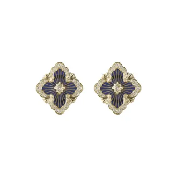 BUCCELLATI Enamel, Diamond 18K Gold Earrings Unisex Gold