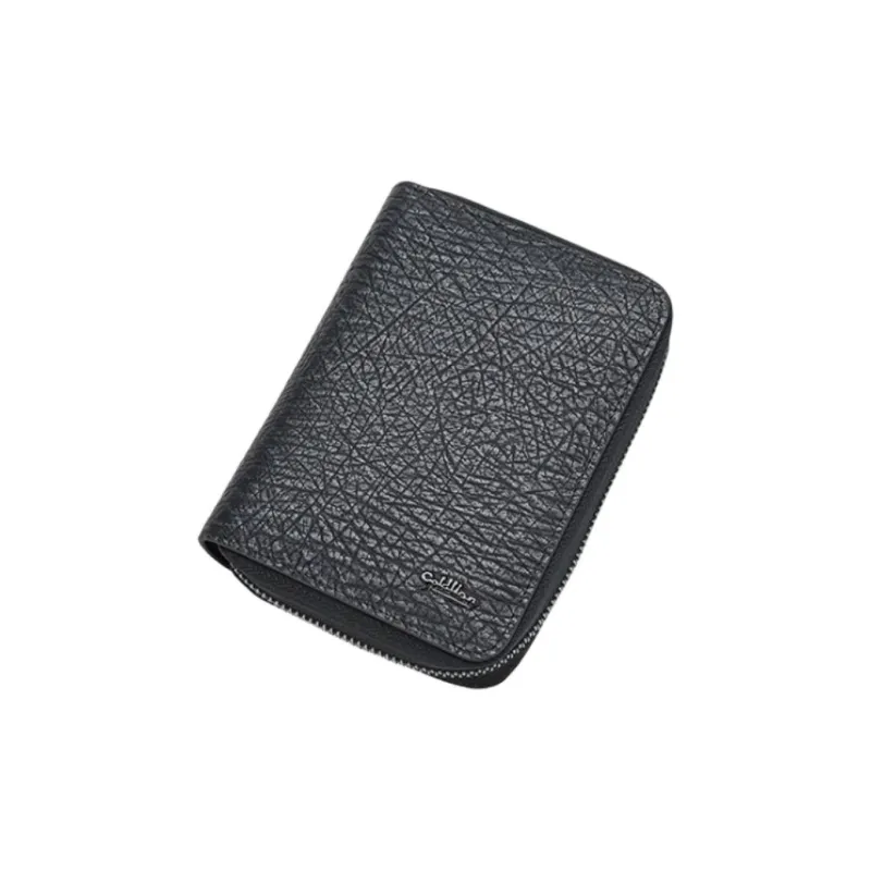 GOLDLION Cow Leather Card Holder Regular Men's Gray Blue-0
