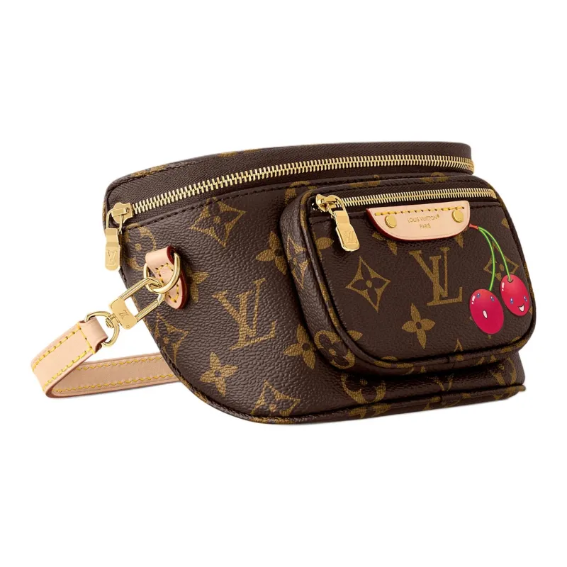 LOUIS VUITTON Takashi Murakami, Collaboration Bumbag Leather Fanny Pack Mini Women's Brown-1