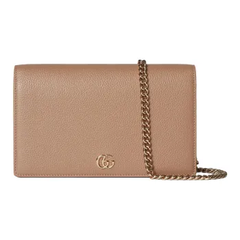 GUCCI GG Marmont Leather Shoulder Bag, Crossbody Bag, Wallet Women's Beige & Bright Green