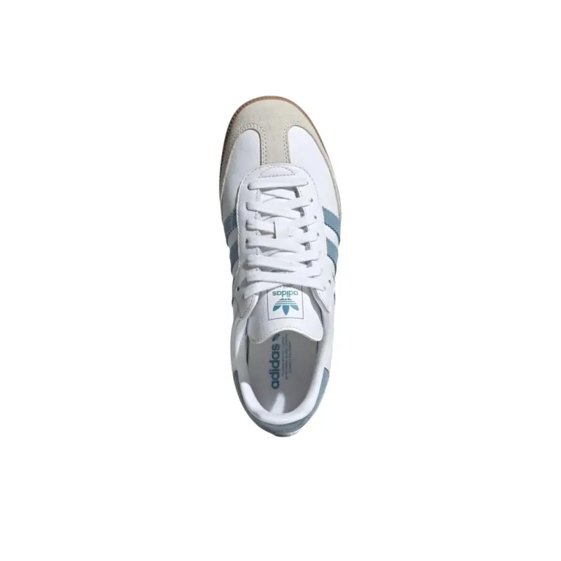 Adidas Originals SAMBA OG Abrasion Resistant Low Top Skateboard Shoes Women's Blue White-4