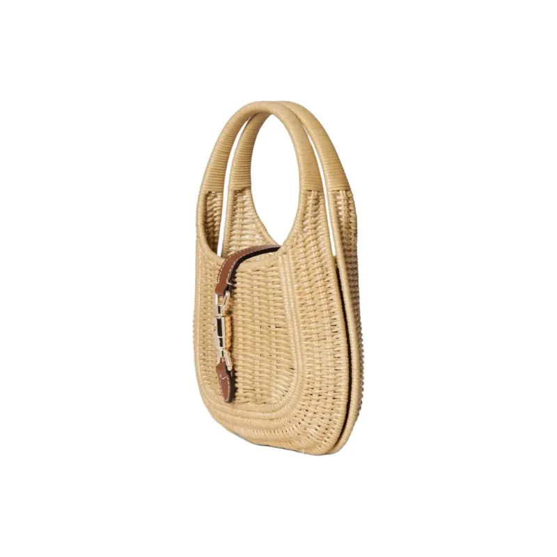GUCCI Jackie 1961 Wicker Handbag Medium Size Women's Natural-1