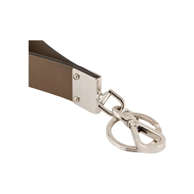 GIORGIO ARMANI Leather Keychain Bag Accessory Men's Dove Gray-1