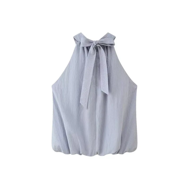 ABCMININ Tank Tops Women's Stripe Blue-1