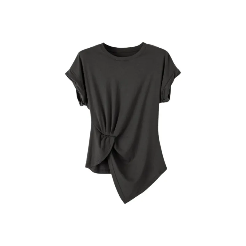 Late White T Shirts Women's Dark Gray-0