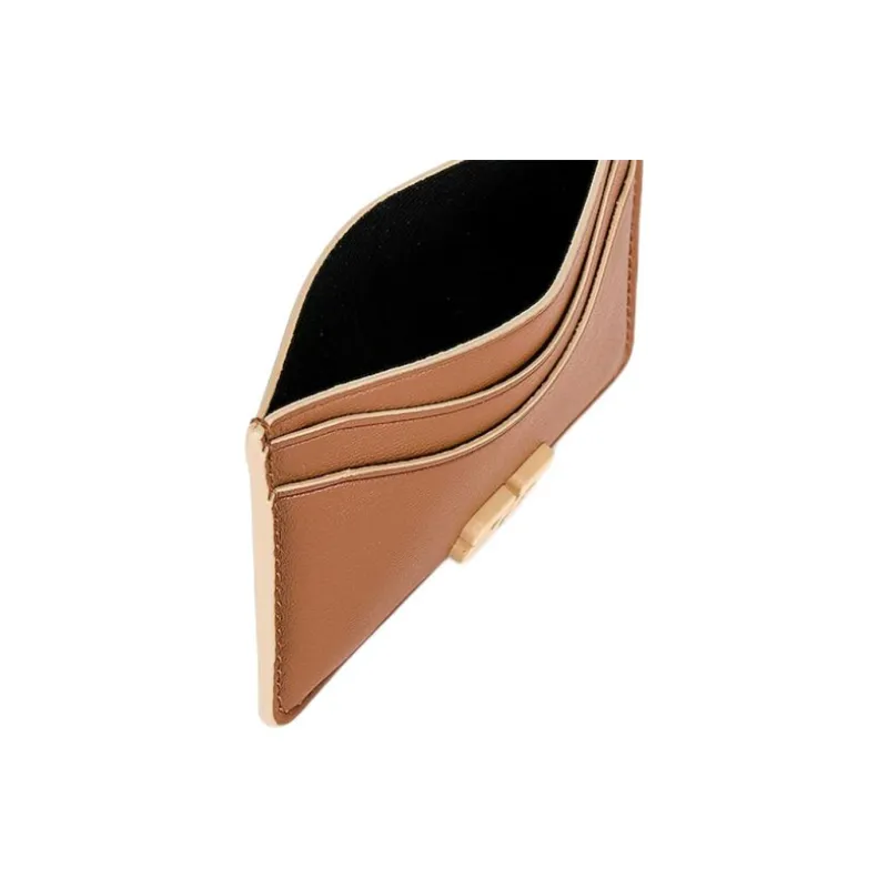 GANNI Leather Card Holder Card Holder Women's Brown-5
