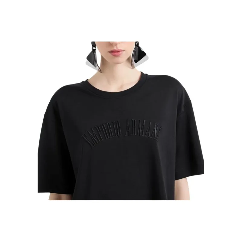 EMPORIO ARMANI Supima Jersey T shirt With Icon Logo Embroidery-4