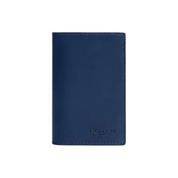 COACH Bifold Leather Card Holder Mini Men's Dark Blue