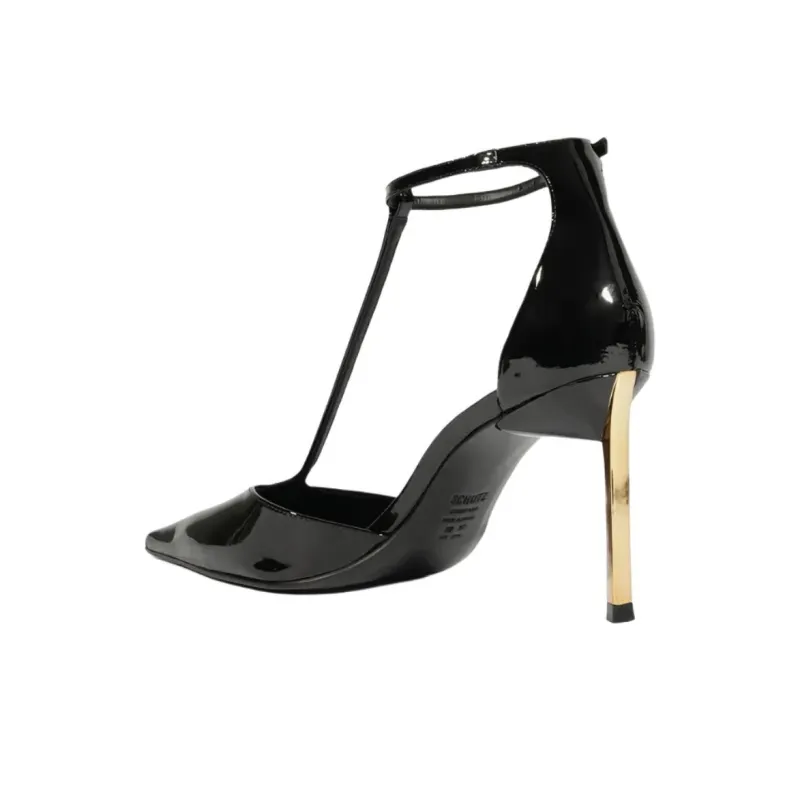 Schutz Slim Heel High Heels 8.7cm Women's Black-3