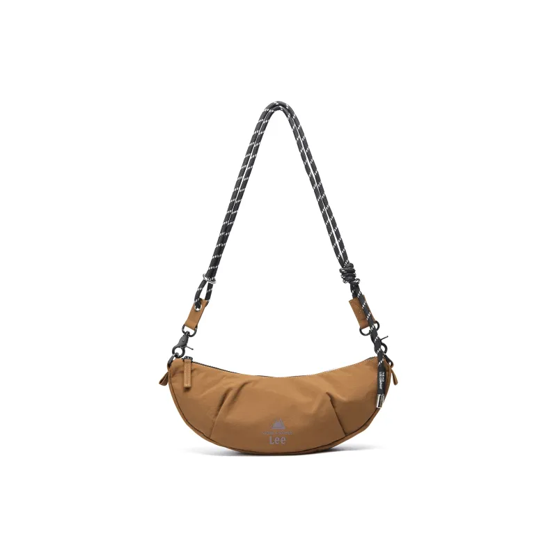 Lee Fabric Shoulder Bag, Crossbody Bag Wood Leaf Brown/Cloud Gray/Light Gray Purple-0